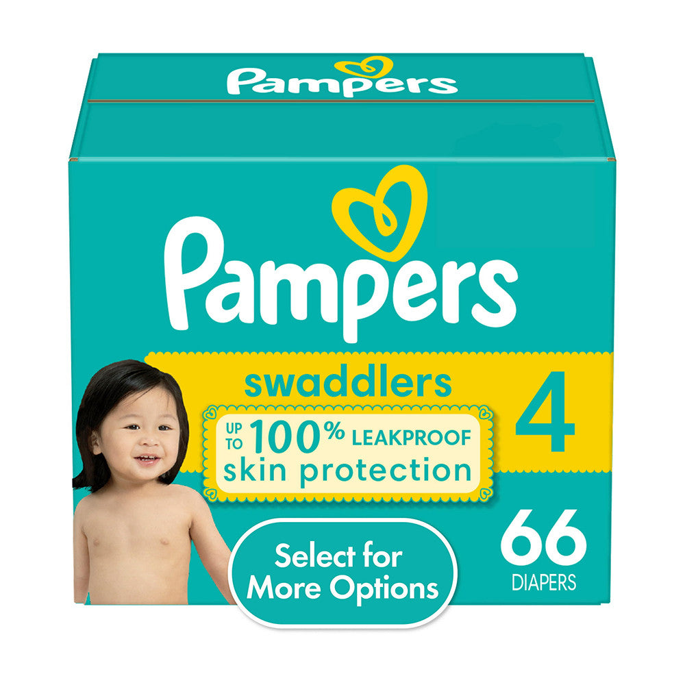 Pampers Swaddlers Active Baby Diapers, 4 Sizes, 66 Ct